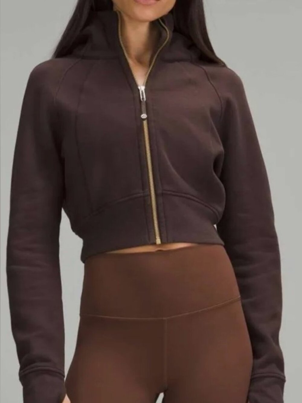 Lululemon Women's Cropped Zip Hoodie - Espresso Brown - 6